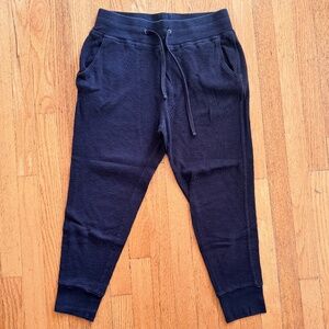 Standard James Perse Cotton Waffle Knit Women's Crop Joggers Black  -